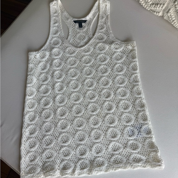 Banana Republic Tops - Banana Republic Off White Crochet Tank Top❗️